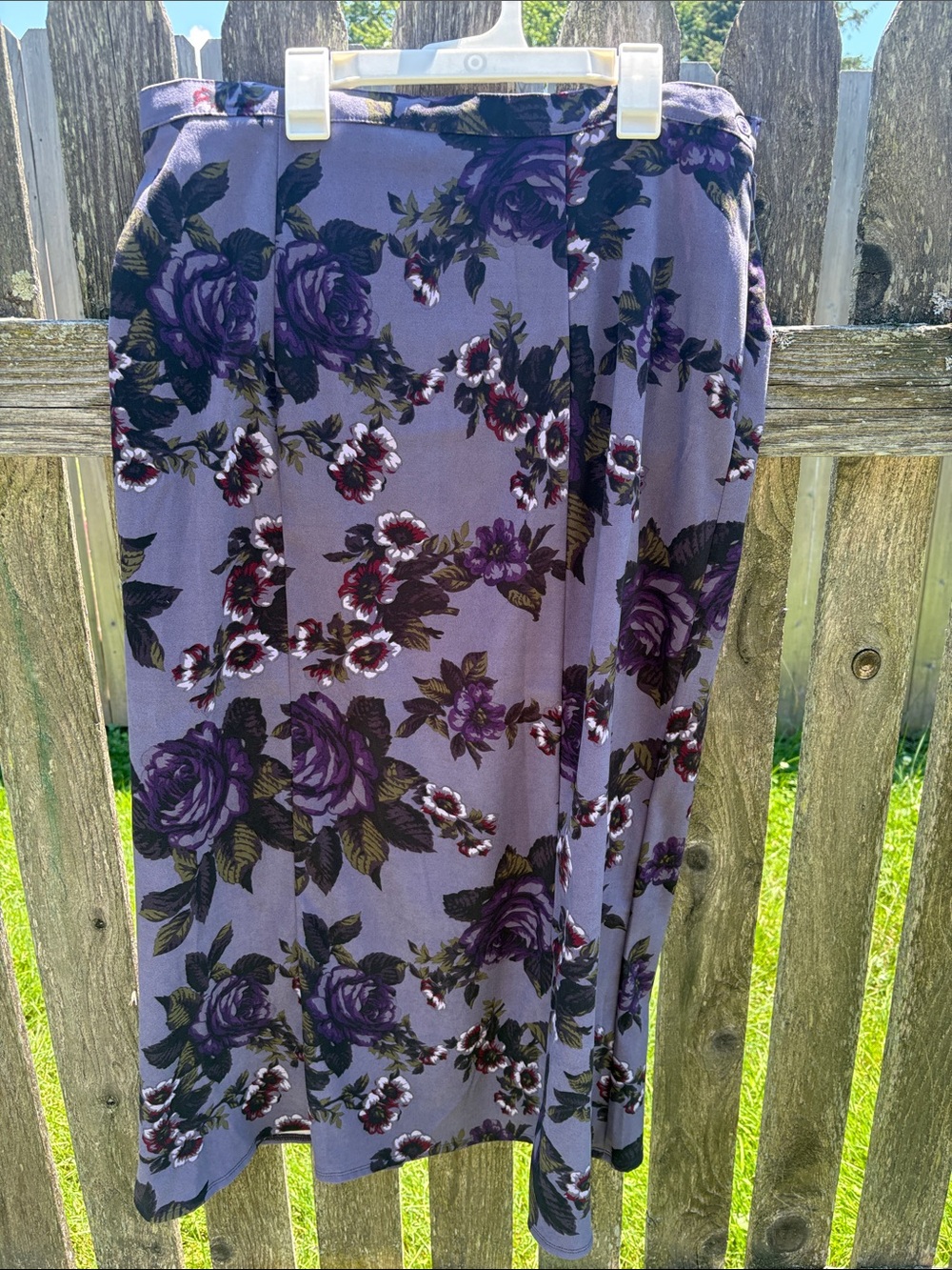Notations Purple Floral A-Line Skirt